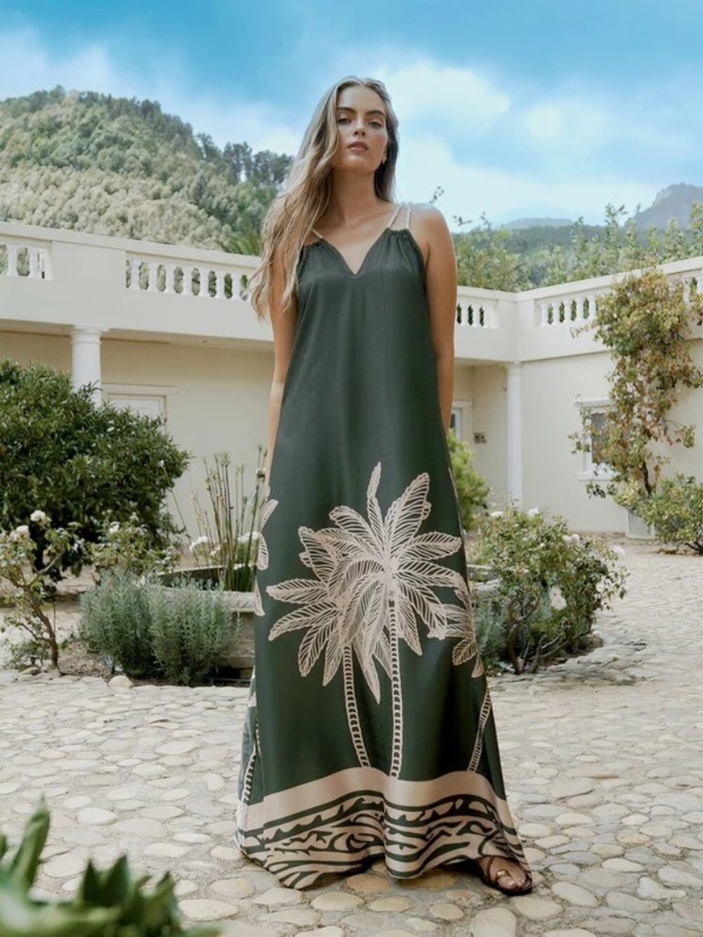 Diarrablu Jwana Maxi Dress Coria Olive Womens Size 3XL